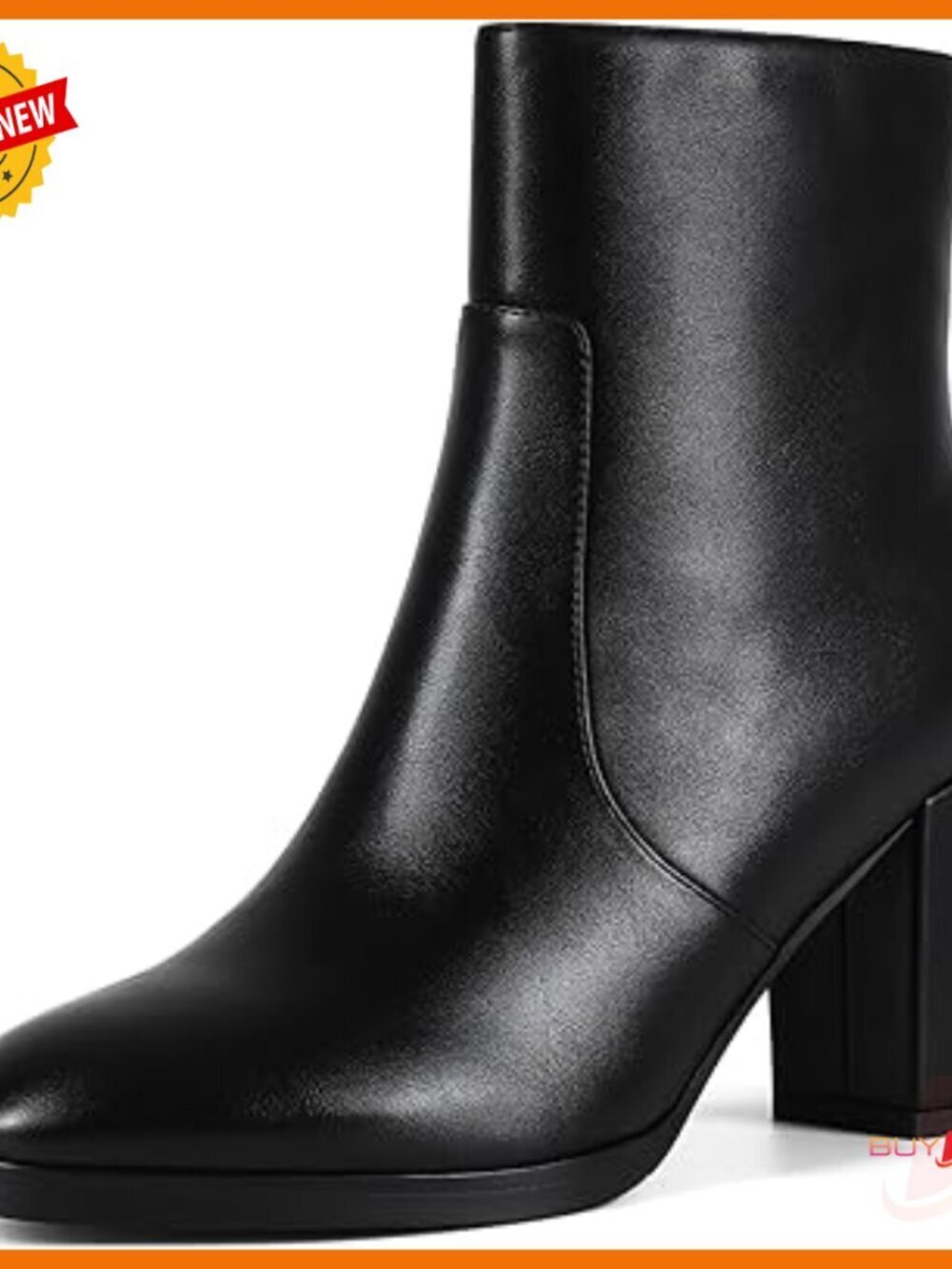 Women's Chunky Heel Ankle Boots Side Zipper Round Toe Office Booties